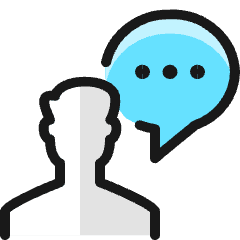 Messages People Man Bubble Circle Icon from Ultimate Colors Set