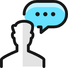 Messages People Man Bubble Oval Icon from Ultimate Colors Set