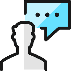 Messages People Man Bubble Square Icon from Ultimate Colors Set