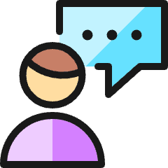 Messages People Man Bubble Square 1 Icon from Ultimate Colors Set