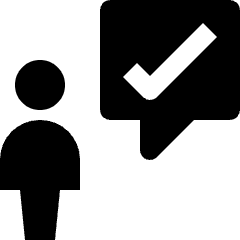 Messages People Man Bubble Square Check Icon from Nova Solid Set