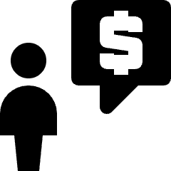 Messages People Man Bubble Square Money Icon from Nova Solid Set