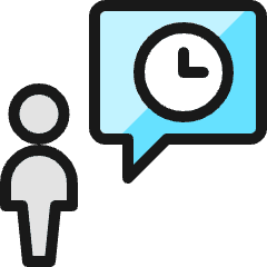 Messages People User Clock Icon from Ultimate Colors Set
