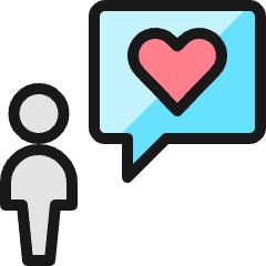 Messages People User Heart Icon from Ultimate Colors Set