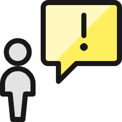 Messages People User Warning 1 Icon from Ultimate Colors Set