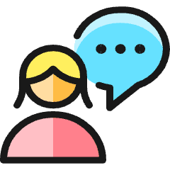 Messages People Woman Bubble Circle 1 Icon from Ultimate Colors Set