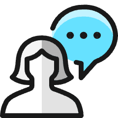 Messages People Woman Bubble Circle Icon from Ultimate Colors Set