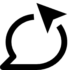 Clean line icon of a circular arrow with a paper plane above it. Used for message sending, chat actions and refresh controls.