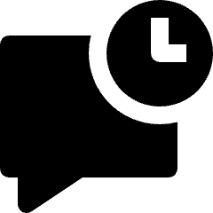 Message Chat Square Schedule Clock Icon from Nova Solid Set