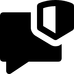 Message Chat Square Security Shield Icon from Nova Solid Set