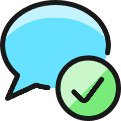 Messages Bubble Check Icon from Ultimate Colors Set