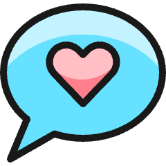 Messages Bubble Heart Icon from Ultimate Colors Set