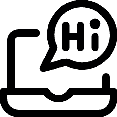 Messages Bubble Laptop Hi Icon from Ultimate Regular Set