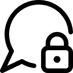 Messages Bubble Lock Icon from Ultimate Regular Set