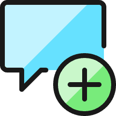 Messages Bubble Square Add Icon from Ultimate Colors Set