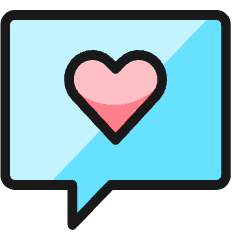 Messages Bubble Square Heart Icon from Ultimate Colors Set