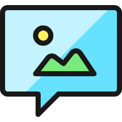 Messages Bubble Square Image Icon from Ultimate Colors Set
