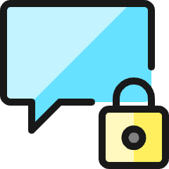 Messages Bubble Square Lock Icon from Ultimate Colors Set