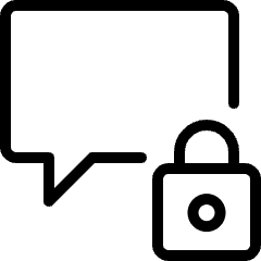 Messages Bubble Square Lock Icon from Ultimate Light Set