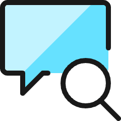 Messages Bubble Square Search Icon from Ultimate Colors Set