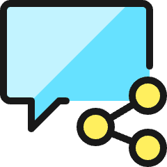 Messages Bubble Square Share Icon from Ultimate Colors Set