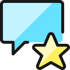 Messages Bubble Square Star Icon from Ultimate Colors Set