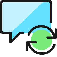 Messages Bubble Square Sync Icon from Ultimate Colors Set
