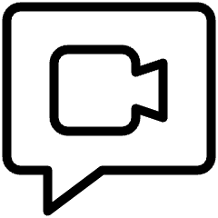 Messages Bubble Square Video Call Icon from Ultimate Light Set