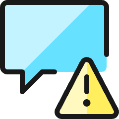 Messages Bubble Square Warning Triangle Icon from Ultimate Colors Set