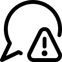 Messages Bubble Warning Triangle Icon from Ultimate Regular Set