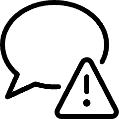 Messages Bubble Warning Triangle Icon from Ultimate Light Set