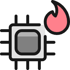 Computer Chip Fire Icon from Ultimate Colors Set