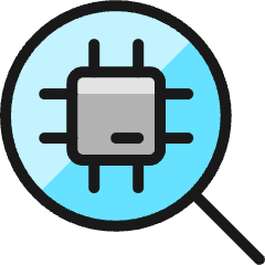 Computer Chip Search Icon from Ultimate Colors Set