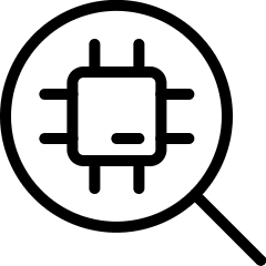 Computer Chip Search Icon from Ultimate Light Set