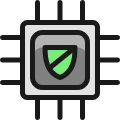 Computer Chip Shield Icon from Ultimate Colors Set