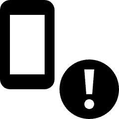Smartphone Action Warning Icon from Nova Solid Set