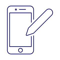 Phone Pen Illustration from UX Line Set