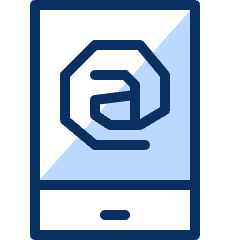 Mobile Phone AT Sign Icon from Cyber Duotone Set