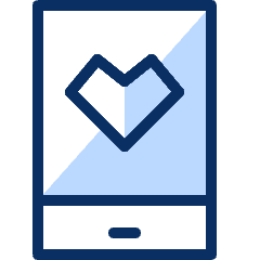 Mobile Phone Favorite Heart Icon from Cyber Duotone Set