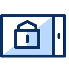 Mobile Phone Portrait Lock Icon from Cyber Duotone Set