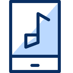 Mobile Phone Song Music Note Icon from Cyber Duotone Set