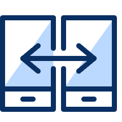 Mobile Phone Sync Transfer Icon from Cyber Duotone Set