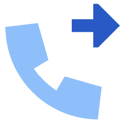 Phone Call Forwarded Icon from Sharp Flat Set