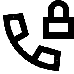 Phone Call Locked Icon from Sharp Line Set