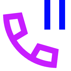 Phone Call Pause Icon from Sharp Neon Set