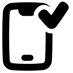 Phone Check Confirm Icon from Plump Solid Set