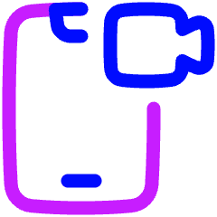 Phone Meeting Icon from Plump Neon Set