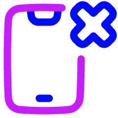 Phone Remove Deny Icon from Plump Neon Set