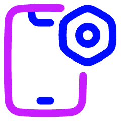 Phone Setting Bolt Nut Icon from Plump Neon Set