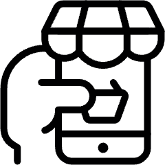 Mobile Shopping Shop Hand Icon from Ultimate Light Set